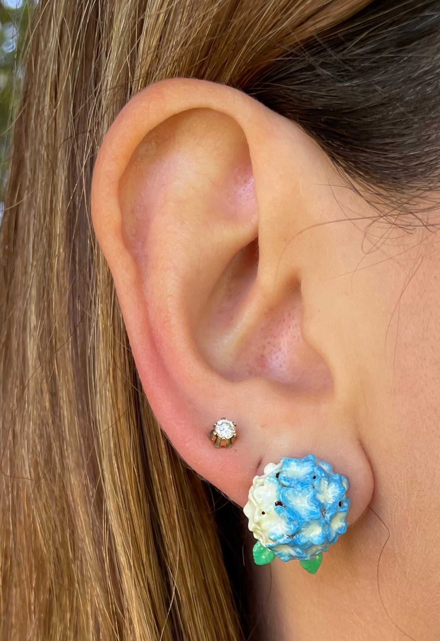 Aros Hortensia Azul